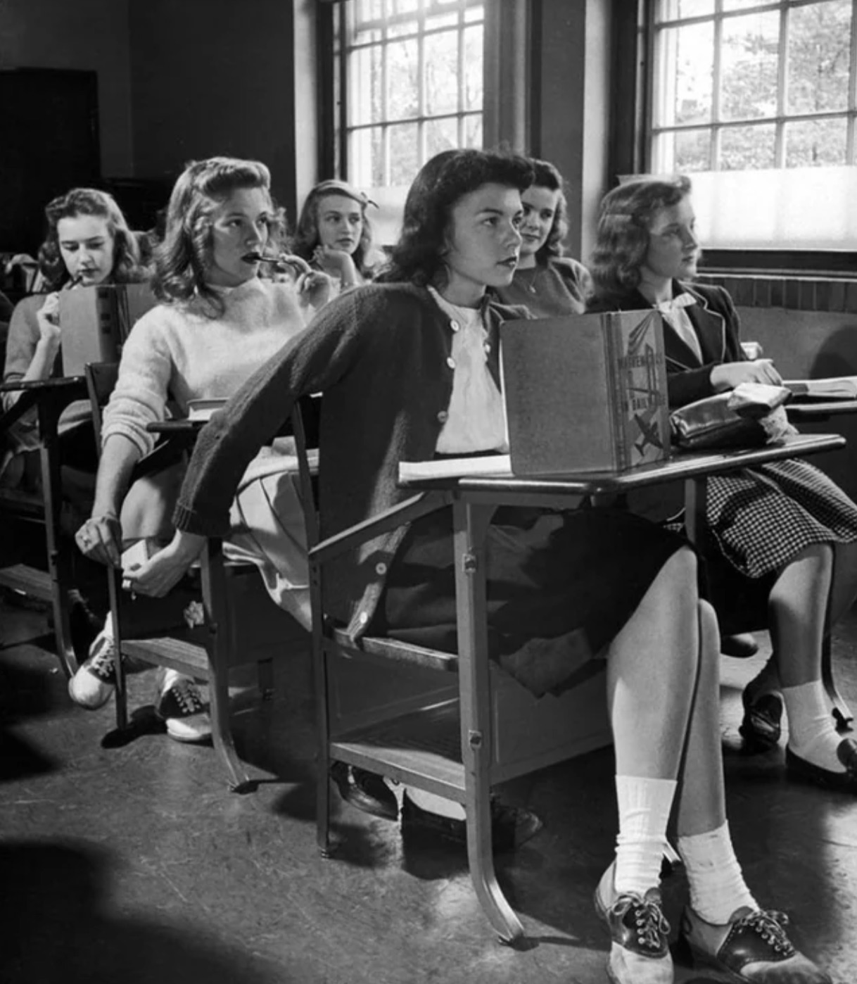 Texting... Circa 1950s style. 